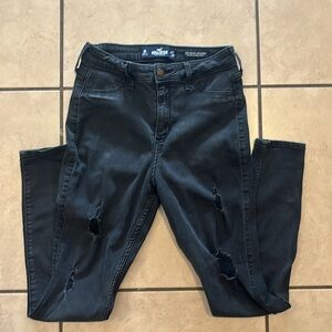 Hollister black distressed jeans. Size 5R